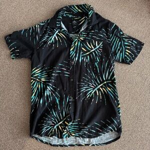 NWOT Rip Curl Black Tropical Button Down Shirt